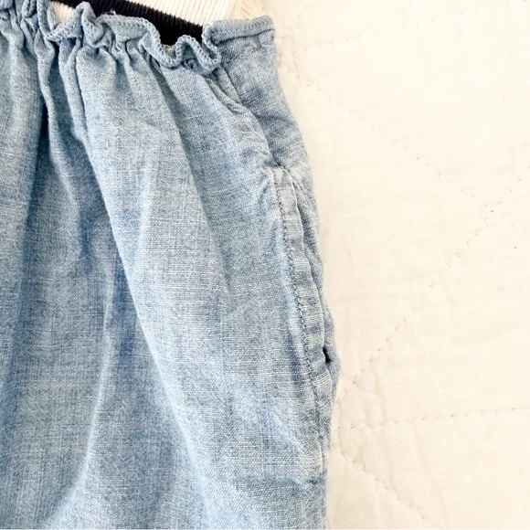 3 Years GAP Kids Striped Navy Blue White Chambray Casual Dress - Picture 3 of 4